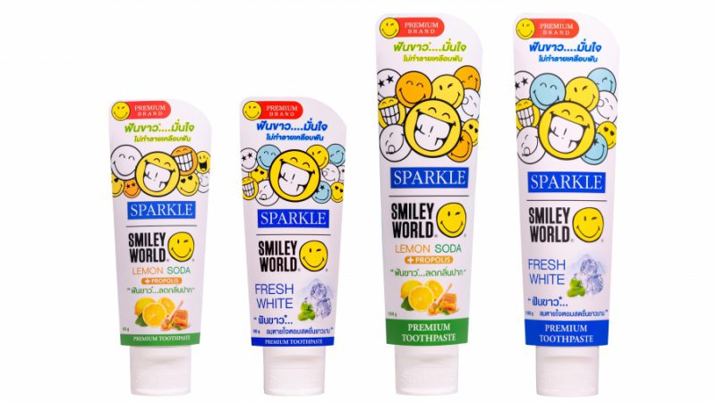 SPARKLE X SMILEYWORLD LIMITED EDITION ยาสีฟันคอลเล็กชันพิเศษ​ สูตร Fresh White และ Lemon Soda