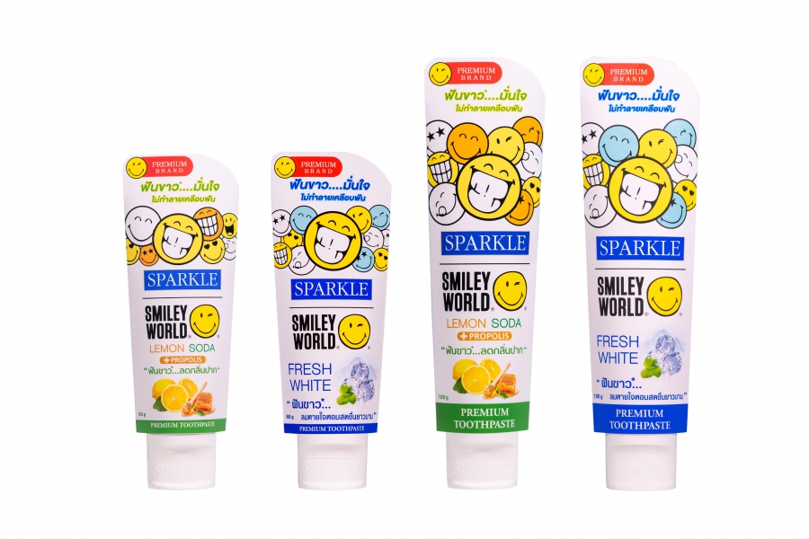 SPARKLE X SMILEYWORLD LIMITED EDITION ยาสีฟันคอลเล็กชันพิเศษ​ สูตร Fresh White และ Lemon Soda